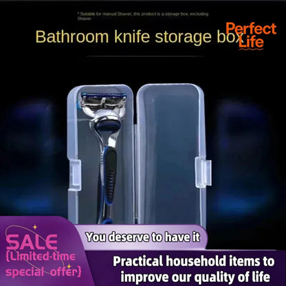 1Pc Stylish and Durable Shaving Storage Box for Men's Razors, Easy to Carry and Keep Clean and Keeps Your Shaver Well Organized