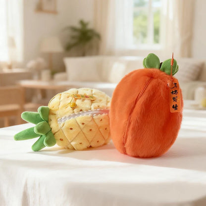 New Cute Fruit Bunny Plush Toy Creative Durian Pineapple Carrot Strawberry Turn Into Rabbit Soft Doll Birthday Christmas Gift