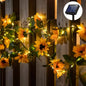 2/5/10M Solar Sunflower String Light Outdoor Waterproof Artificial Flower Vine Atmosphere Lamp For Home Party Holiday Decoration