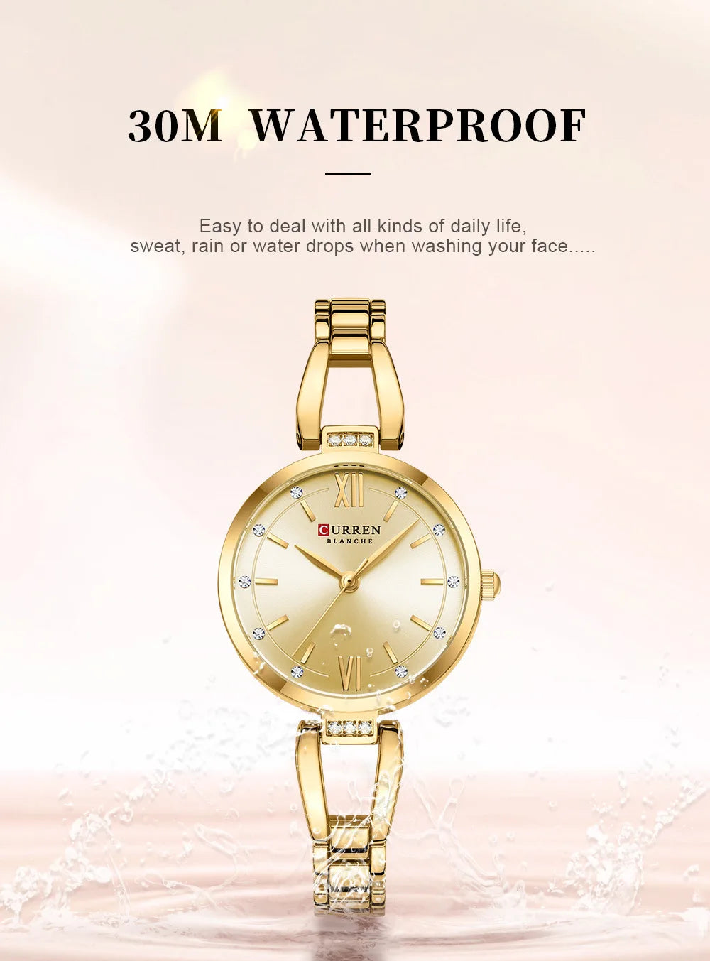 CURREN 9092 Quartz Watches Women Elegant Bracelet Stainless Steel Strap Rhinestone Fashion Ladies Simple Watch Gifts reloj mujer