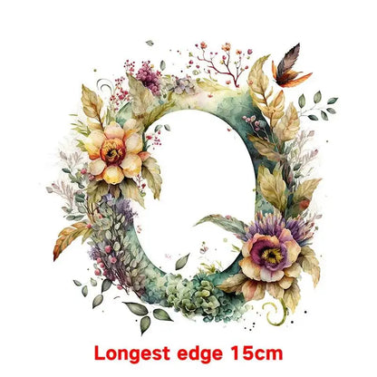 15cm Cartoon Flower Alphabet Heat Transfer Heat Press Printed Accessories PatchDIY children's clothing decoration sticker