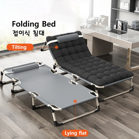Household Portable Folding Bed Outdoor Travel Camping Bed Single Single Person Lunch Break Bed Multifunctional Reclining Chair