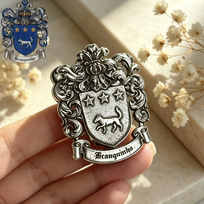 Custom Family Crest Brooch Personalized Coat Of Arms Lapel Pin Stainless Steel Heraldry Shield BadgeBrooch Souvenir Gift
