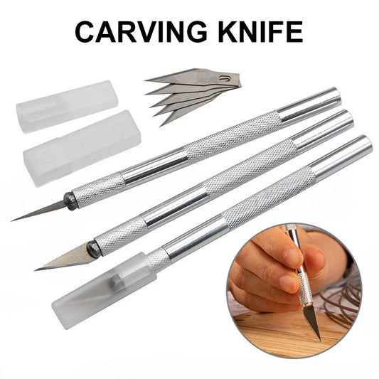 DIY Aluminum Alloy Hand Carving Knife Model Making Art Knife Woodcarving Hand Account Cutting Paper Cutting Tool Accessories