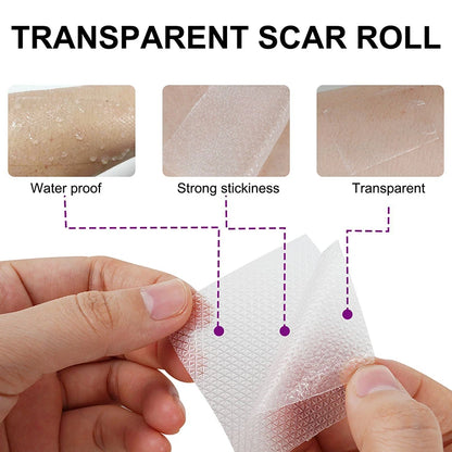 1.5M Silicone Scar Sheets Clear Scars Tape Strip Invisible Silicone Self-adhesive Patches for C-Section Surgery Keloid Burn Acne