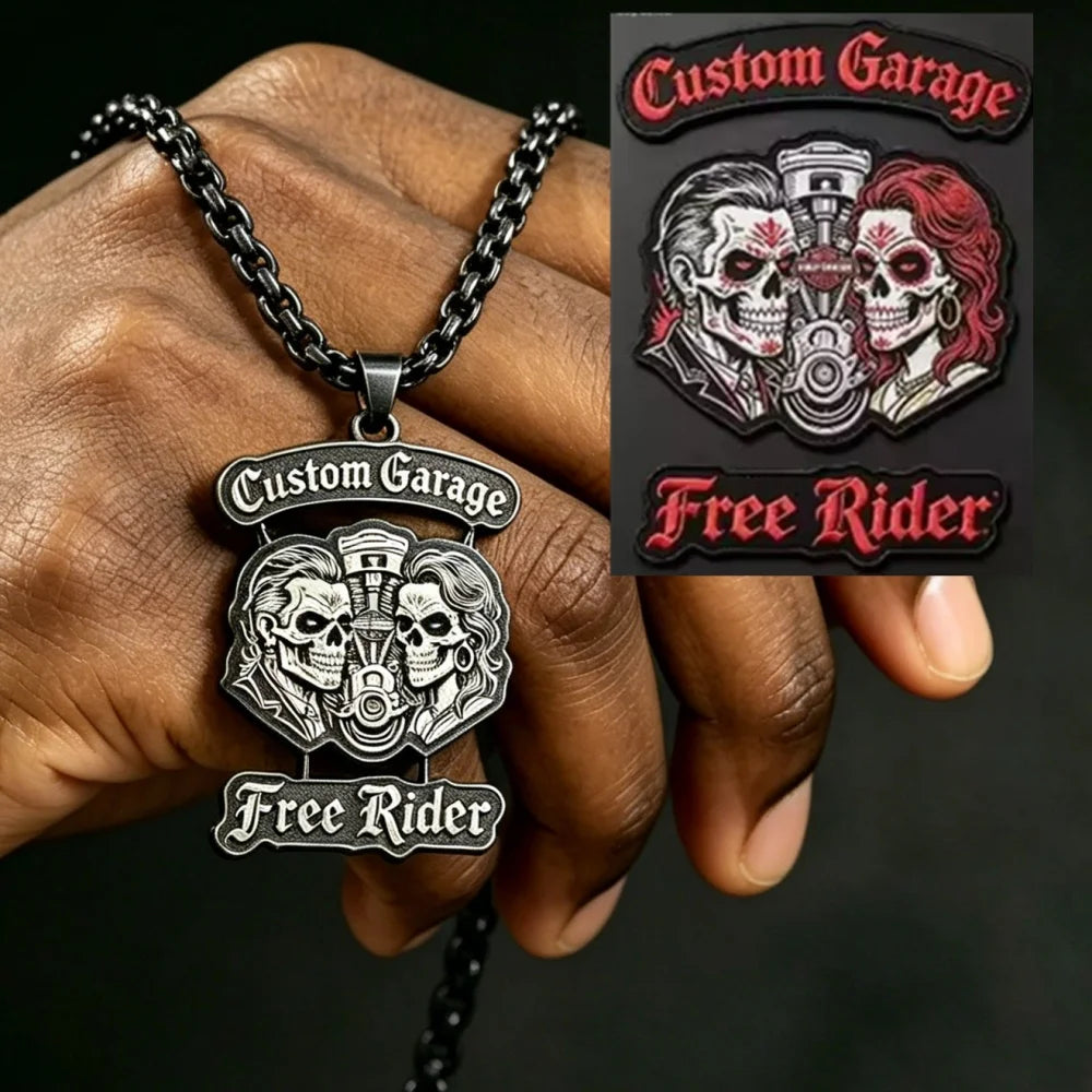 Custom Logo Pendant Neckalce Engraved Picture Nameplate Necklace Personalized Personal Hip Hop Classic Motorcycle Club Jewelry