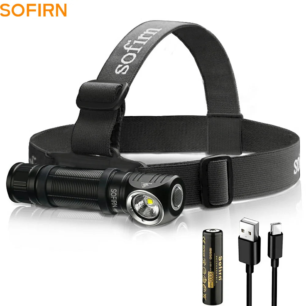 Sofirn HS40 USB C Rechargeable Headlamp 18650 Super Bright SST40 LED Torch 2000lm Headlight with 2 Modes Power Indicator