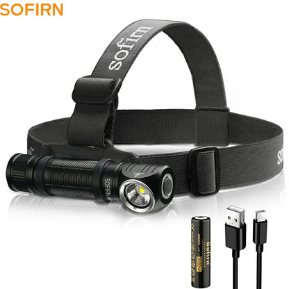 Sofirn HS40 USB C Rechargeable Headlamp 18650 Super Bright SST40 LED Torch 2000lm Headlight with 2 Modes Power Indicator