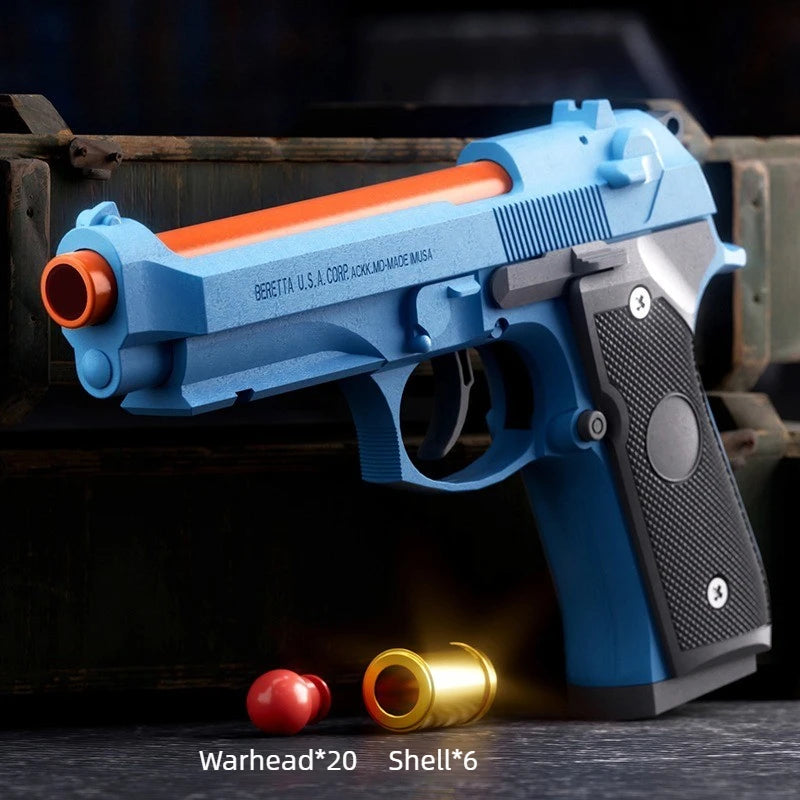Csnoobs 2011 Continuous Shooting Toy Gun For Outdoor Games Hanging Shell Pistol Radish Gun Revolver Birthday Gift