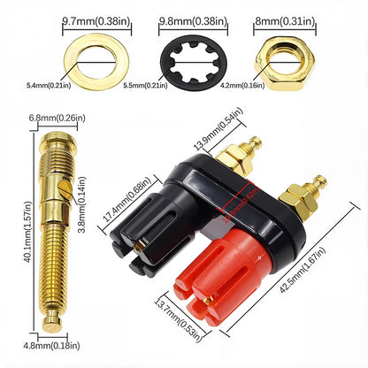 Professional Dual Female Banana Socket Binding Post Speaker Connector for Audio Amplifiers