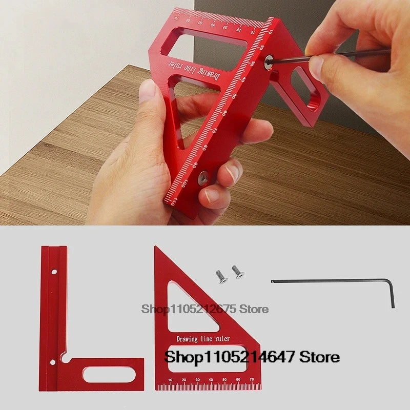 Woodworking Square Protractor Aluminum Alloy Miter Triangle  Layout Measuring Tool for Engineer Carpenter Ruler High Precision