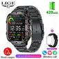 LIGE Outdoor Men's Sports Smart Watch 2.01 inch HD Screen Fitness Monitor Bluetooth Call Smartwatch For Men Women Holiday Gifts