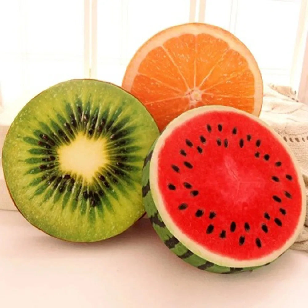 Cartoon Fruits Print Round Bar Chair Cushion Cover Anti-Slip Seat Cushion Slipcover Soft Stool Cushion Covers Slipcover