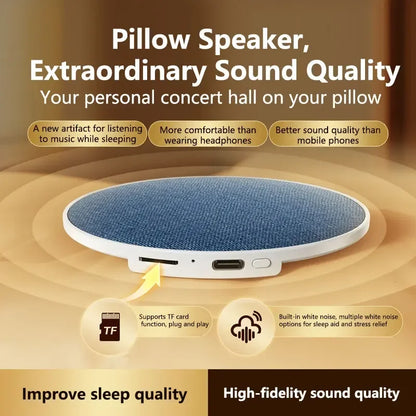 Under Pillow Sleep Speaker Ultra Slim HiFi Noise Reduction Bone Conduction Sound Machine for Deep Sleep Relaxation 2026 New ﻿