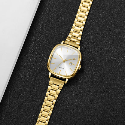 Elegant Square Dial Women Watches Simple Calendar Quartz Wristwatches Reloj Mujer Girls Clock Gift (Without Box)