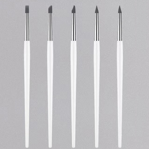 5PCS Silicone Clay Sculpting Tool For Brush Modeling Dotting Nail Art Pottery Clay Tool New DIY Carving Sculpting Tools 2025