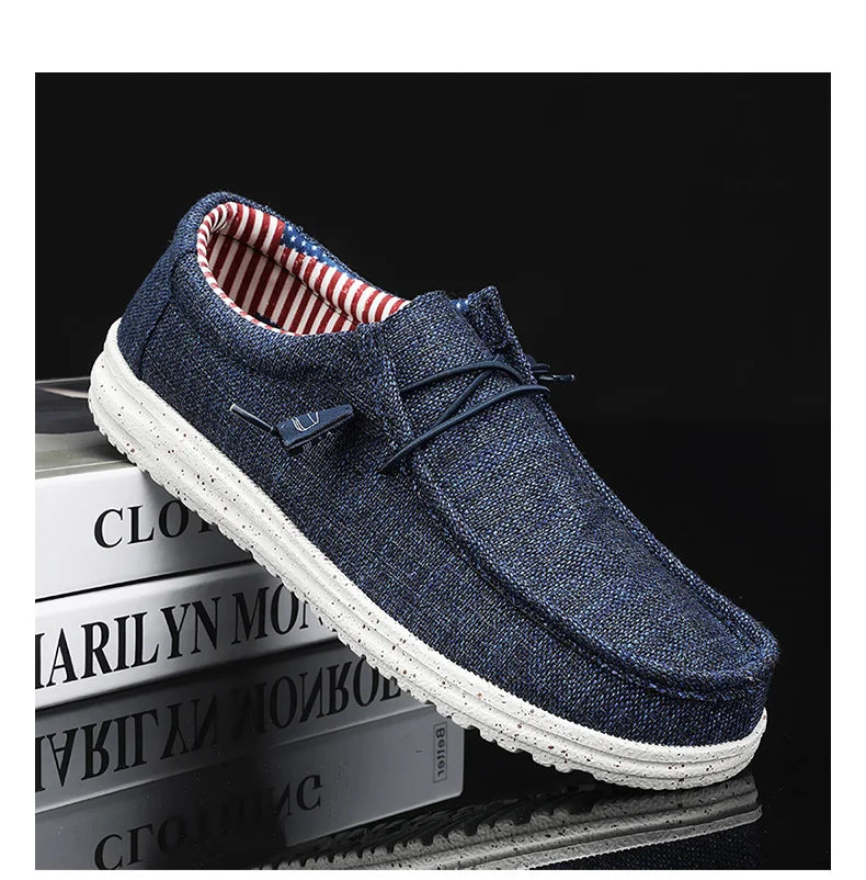 Men's Loafers Shoes Slip-on Easy To Put on Take Off Comfortable Breathable Casual Lightweight Low-Top Men's Canvas Shoes