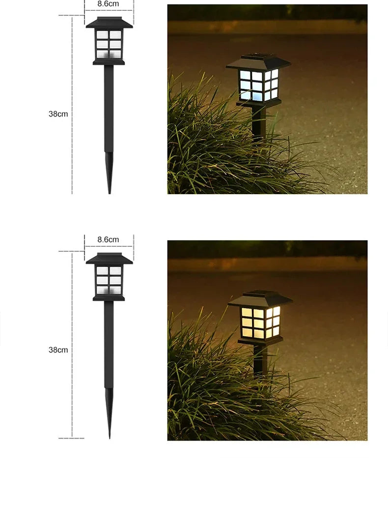 2Pcs Outdoor Solar LED Pathway Lights Walkway Garden Decor Street Lamp for Landscape Yard Patio Driveway Festival Lighting
