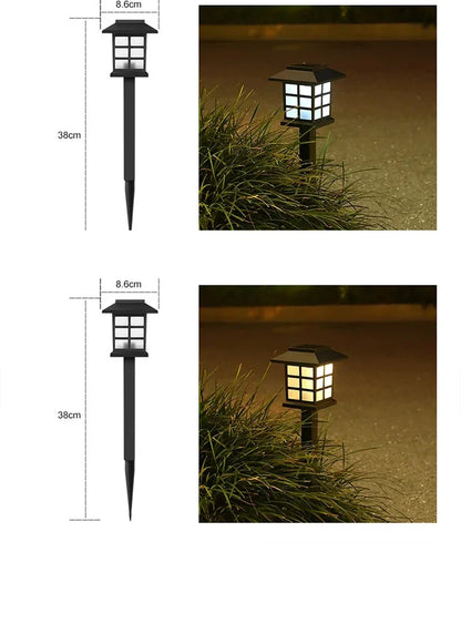 2Pcs Outdoor Solar LED Pathway Lights Walkway Garden Decor Street Lamp for Landscape Yard Patio Driveway Festival Lighting