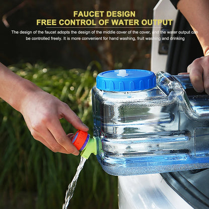 5/5.5/7.5/10L Capacity Pure Water Buckets Container With Faucet Driving Water Tank Emergency Water Storage Container For Outdoor