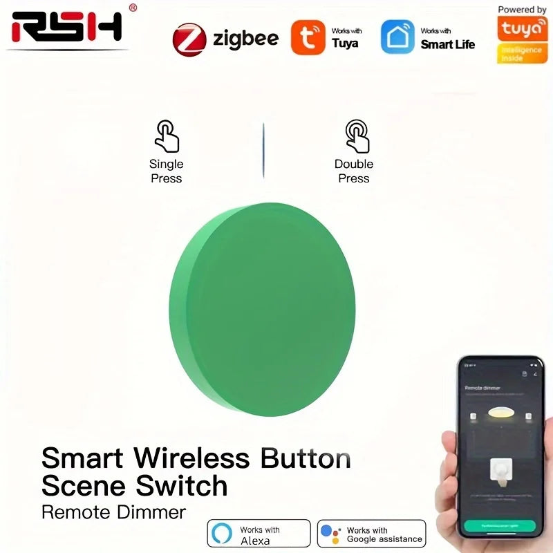 ZigBee Button Scene Switch Intelligent Linkage Smart Switch Battery Powered Automation Zigbee Device Tuya Smart Life APP Control