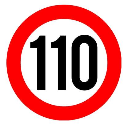 A0202# Speed Limit (110/120/150/160/200/300 km), Ø 16 cm Self-adhesive Decal Car Sticker Waterproof Auto Decors