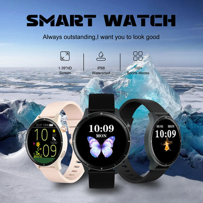 Inteligentny zegarek LIGE dla kobiet i mężczyzn, z połączeniami Bluetooth, sportowa bransoletka fitness, zdrowie kobiet, dynamiczna tarcza 3D, smartwatch damski, nowość 2026