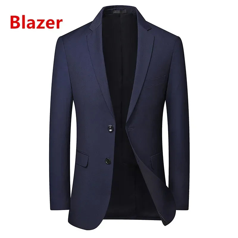 High Quality Men Solid Color Business - Stylish Handsome Groom Best Man Wedding Dress 3/2/1 Single Piece Optional