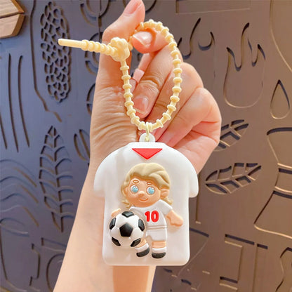 Soccer Jersey Squishy Keychain Stress Relief Toy Car Bag Couple Pendant Slow Rising Soft PVC Keychain