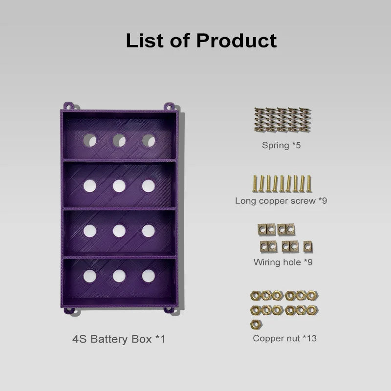 DIY Battery Case/32700 Weld-free Battery Box/Holder Pure Copper 12A High Current Lithium Battery in parallel in series