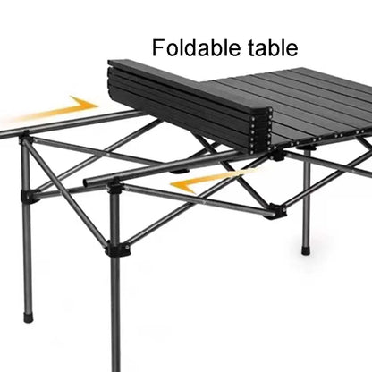 2025 Portable Folding Table Camping Table Outdoor Folding Storage Long Table Easy To Install With Net Bag Black Camping Desk