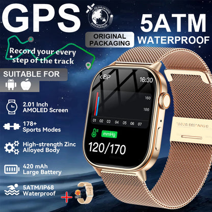 2026New Military Dual-band GPS Smart Watch Compass IP68K Waterproof Bluetooth Call Heart rate Sports Smart Watch For IOS Andriod