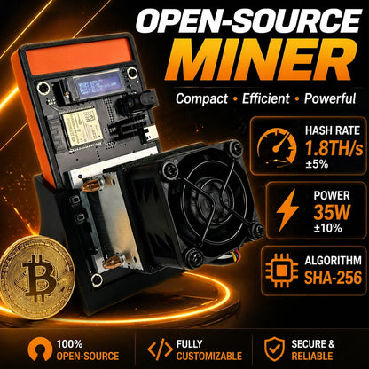2026 Upgrade Luckyaxe Bitaxe Gamma 601/602 1.7~1.8TH/s 35W Silent SHA256 ASIC Miner Low Power BTC Home Mining Machine