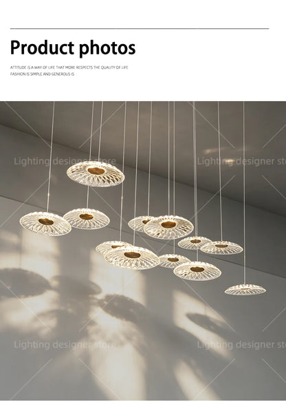Dining room pendant light Modern villa dining room Kitchen pendant light designer glass Multi-head Hanging Lamp pendant light