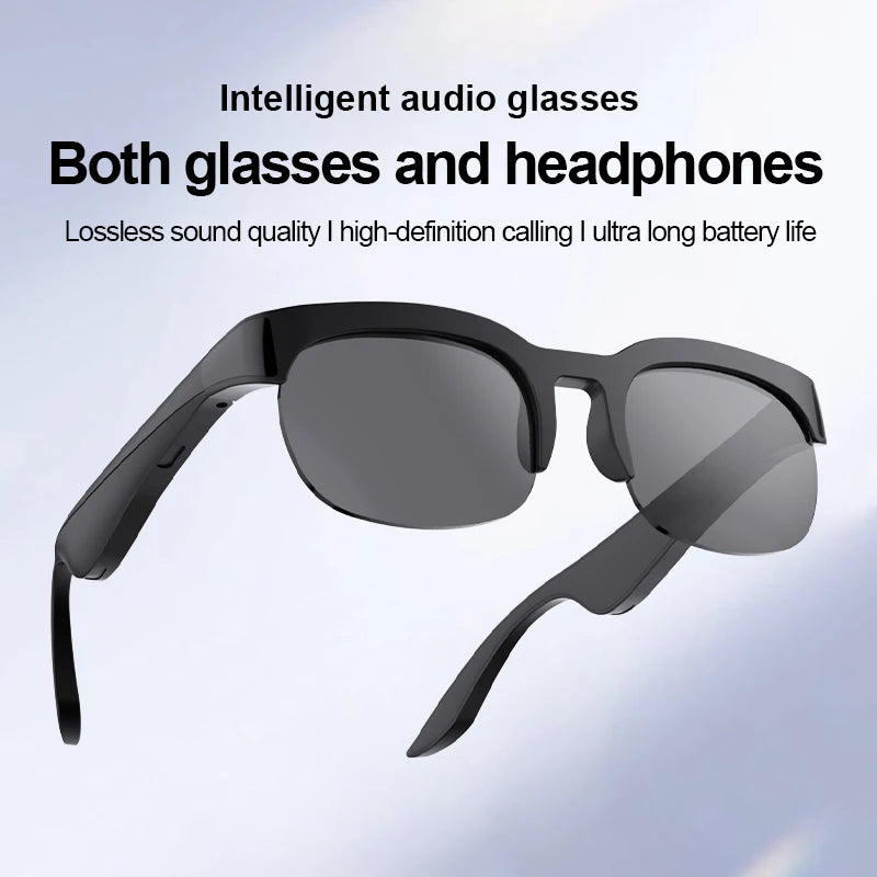 Lenovo New AI Smart Glasses Bluetooth V5.3 Sunglasses Glasses with Audio Mic AI Calling Real-time Smart Sunglasses for Men Women