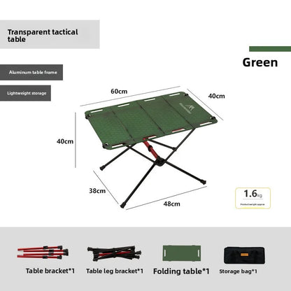 MOUNTAINHIKER Portable Picnic Table Beach Tables Camping Table for Foldable Edge With Hollowing Hangable Items More Convenient