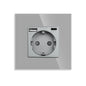 Bingoelec Grey Smart Light Switch and WiFi Wall Socket with Crystal Glass Panel Switches with Sockets Home Improvement