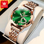 OLEVS 5189 Love Diamond Inlaid Steel Band Women's Quartz Watch