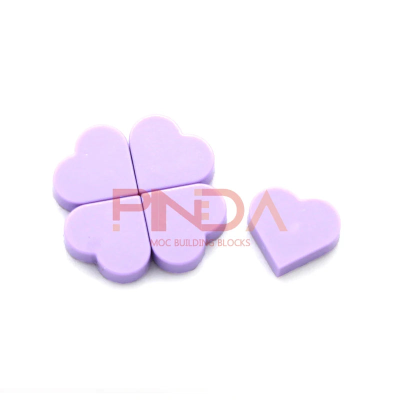 100pcs MOC 39739 Tile Round 1x1 Heart Building Blocks Sets Love Peach Compatible with Educational Creative Kids Children Toys
