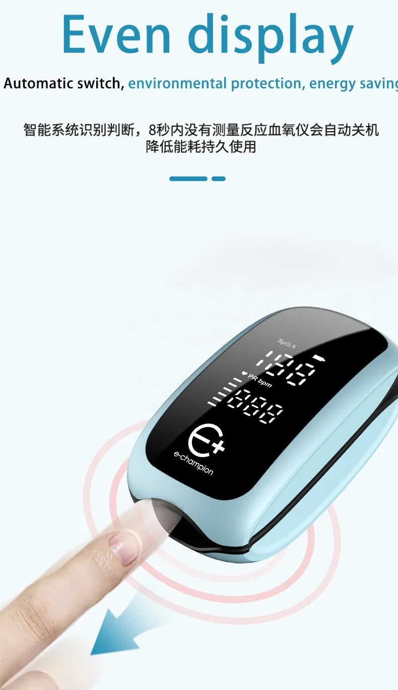 Rechargeable Medical Oximeter Strap Lanyard Fingertip Pulse Oximeter Blood Oxygen Saturation Monitor Digital LED Display Child