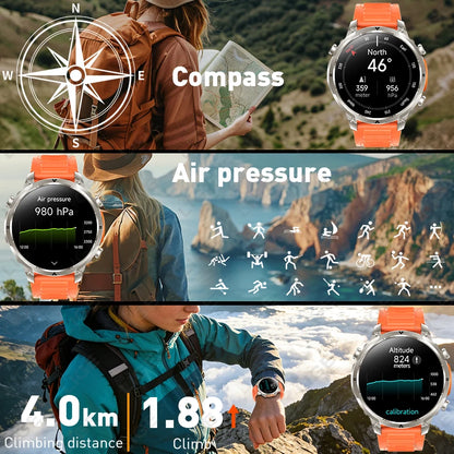 LIGE 2026 Nowy Męski Wojskowy Zegarek Smartwatch GPS Mapa Kompas Pamięć 4GB Bateria 1000mAh Wodoodporność 10ATM Rozmowy Bluetooth HD
