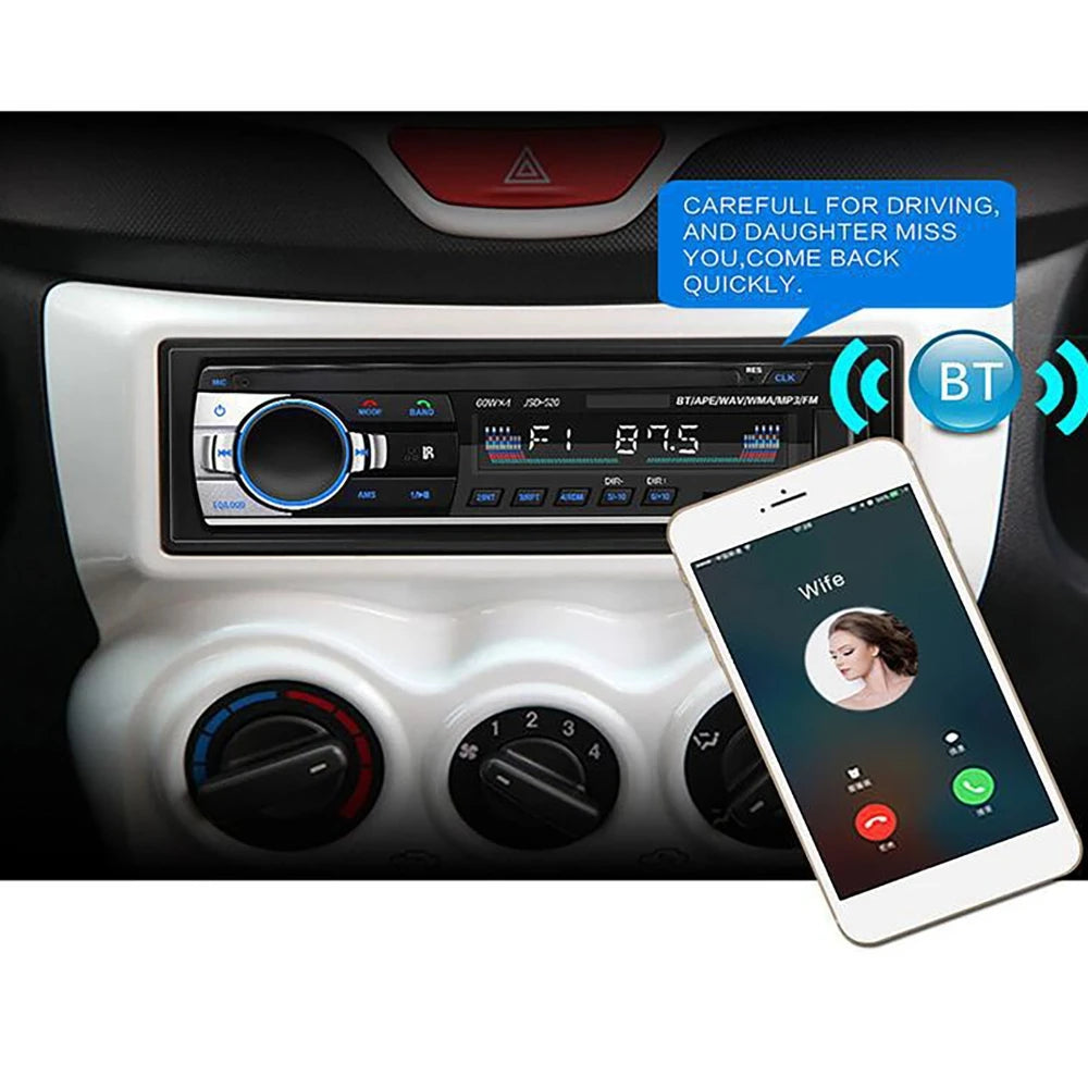 12/24V 60W Car MP3 Player Stereo bluetooth Audio Radio Car Truck Usb Bluetooth Handsfree Call Car USB Card Insert MP3 Radio Kit