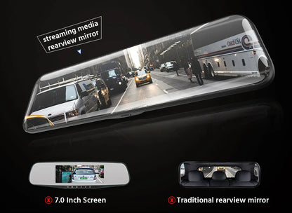 E-ACE 10 Inch Car DVR Mirror Video Recorder 1080P Touch Screen Dashcam For Car AHD Lens Streaming Driving Recorder Dash Camera