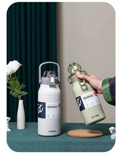 1300ML Large Capacity Thermos Bottle with Straw 316 Stainless Steel Thermal Mug Sports Vacuum Flasks Cold and Hot Water Bottle