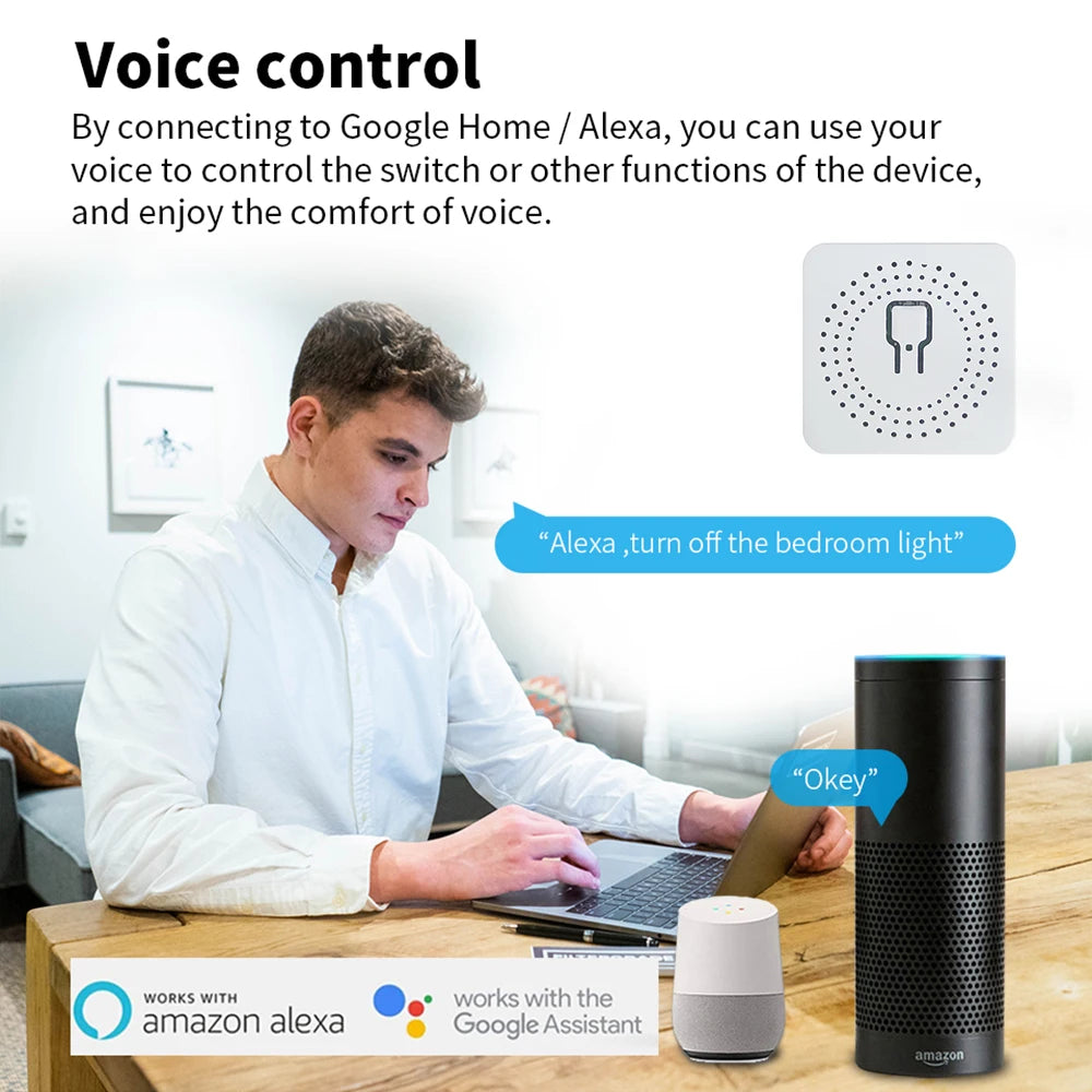 Tuya Smart Home ZigBee WiFi Smart Switch with Power Monitor 16A Mini Breaker Voice Control for Homekit Siri Alexa Google Alice