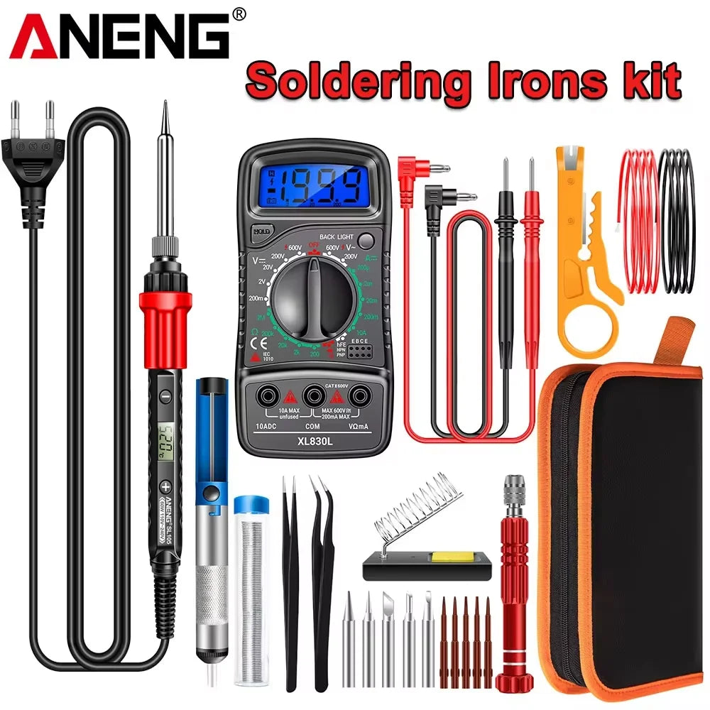 Digital Display Electric Soldering Iron ANENG SL105 Adjustable Temperature EU/220V US/110V Portable Kit Weld Solder Repair Tools