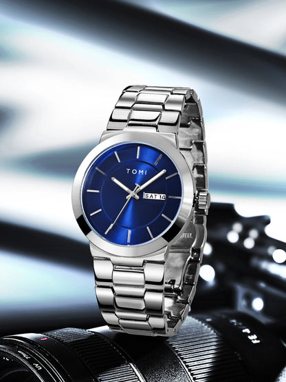 TOMI Luxury Business Men's Watch Gift Box Set Lapel Box Trendy Simple Multi-functional Quartz Watch Men's Watch Christmas