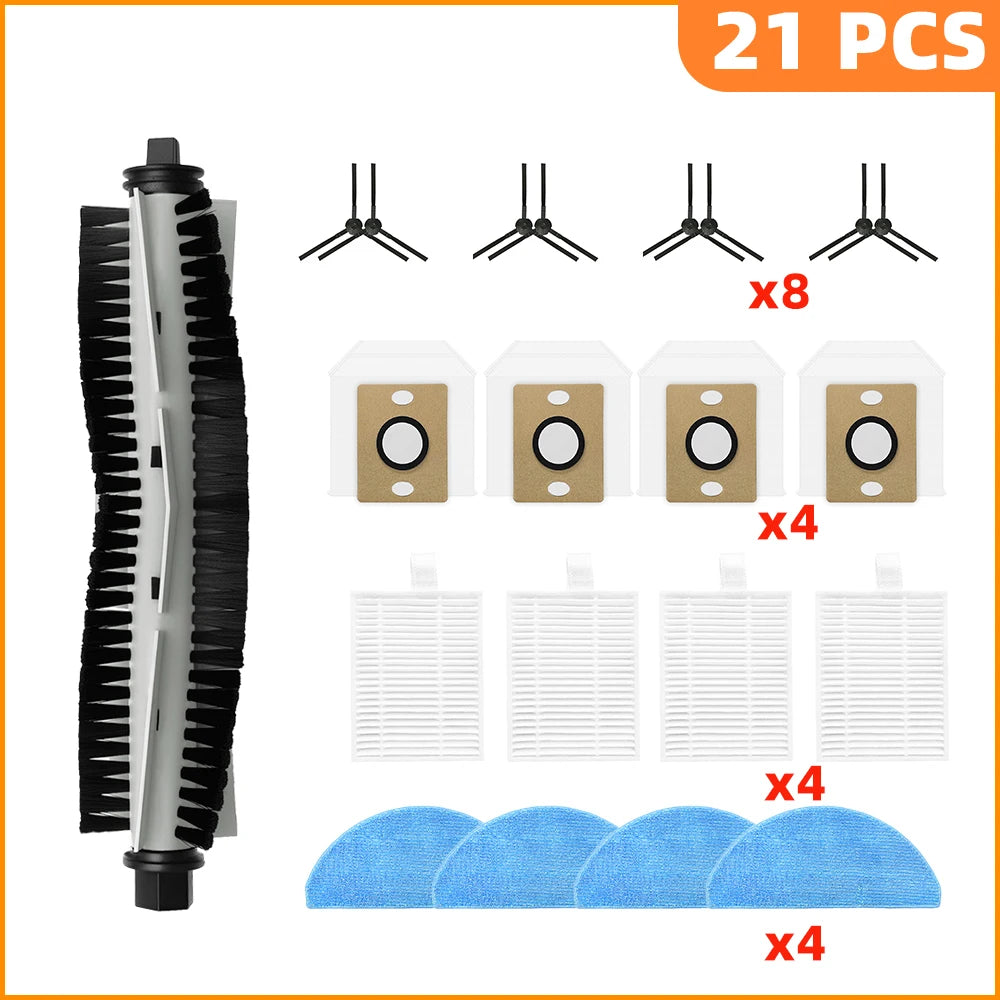 Compatible For iLife A30 Pro Robot Vacuum Cleaner Replacement Parts Kit Main Brush Side Brush HEPA Filter Mop Cloth Dust Bag