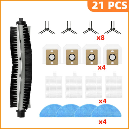 Compatible For iLife A30 Pro Robot Vacuum Cleaner Replacement Parts Kit Main Brush Side Brush HEPA Filter Mop Cloth Dust Bag