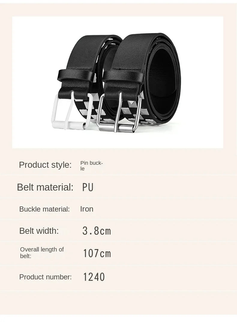 Width 3.8cm Hip-hop Punk Women's Belt Fashion Trend All-match Jeans Accessories Girdle Music Festival Y2k Girl Pu Waistband